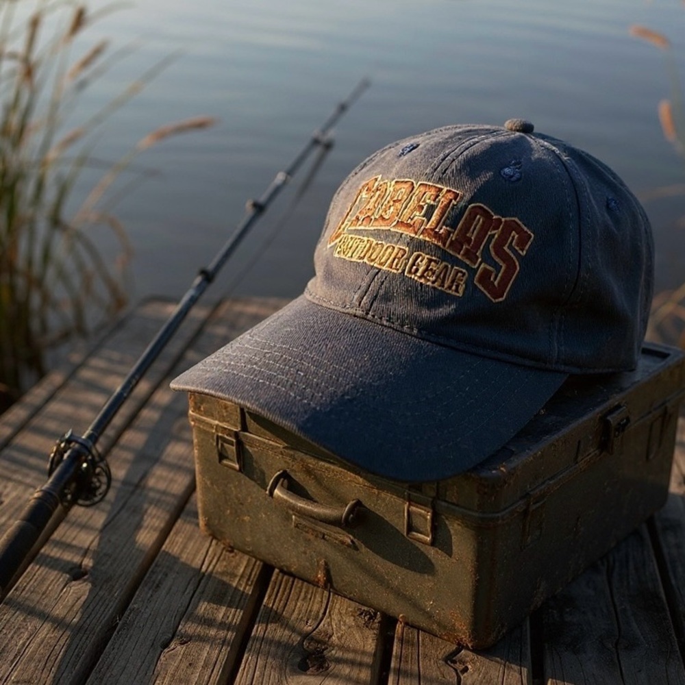 Cabela's Outdoor Gear hat baseball cap adjustable navy embroidered logo